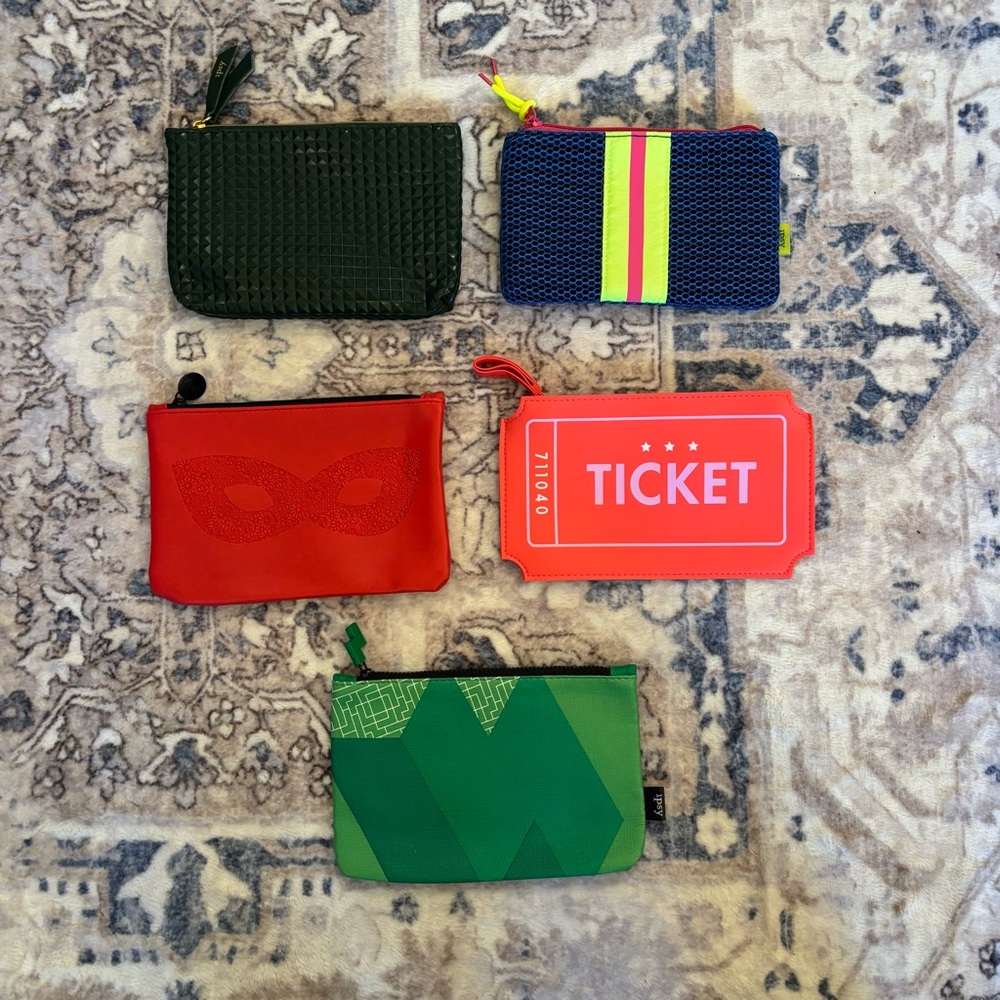 Colorful Zippered Pouches Set